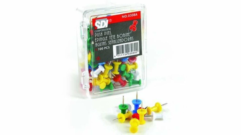 Sdi push pins coloured 100 pcs box, , medium-null