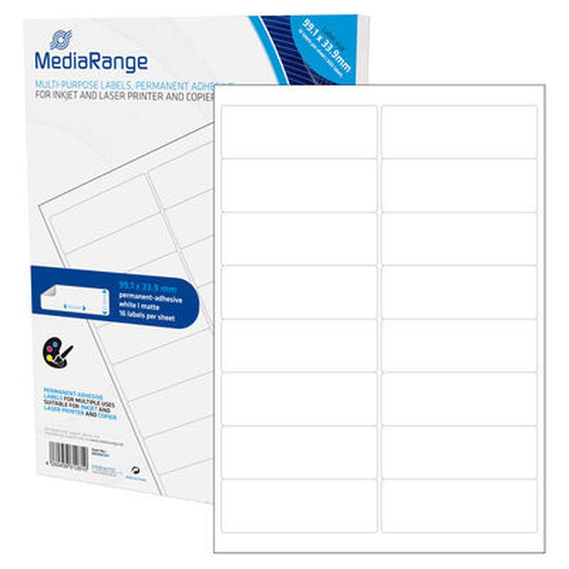 Mediarange multi-purpose labels, permanent adhesive, 99.1x33.9mm, , medium-null