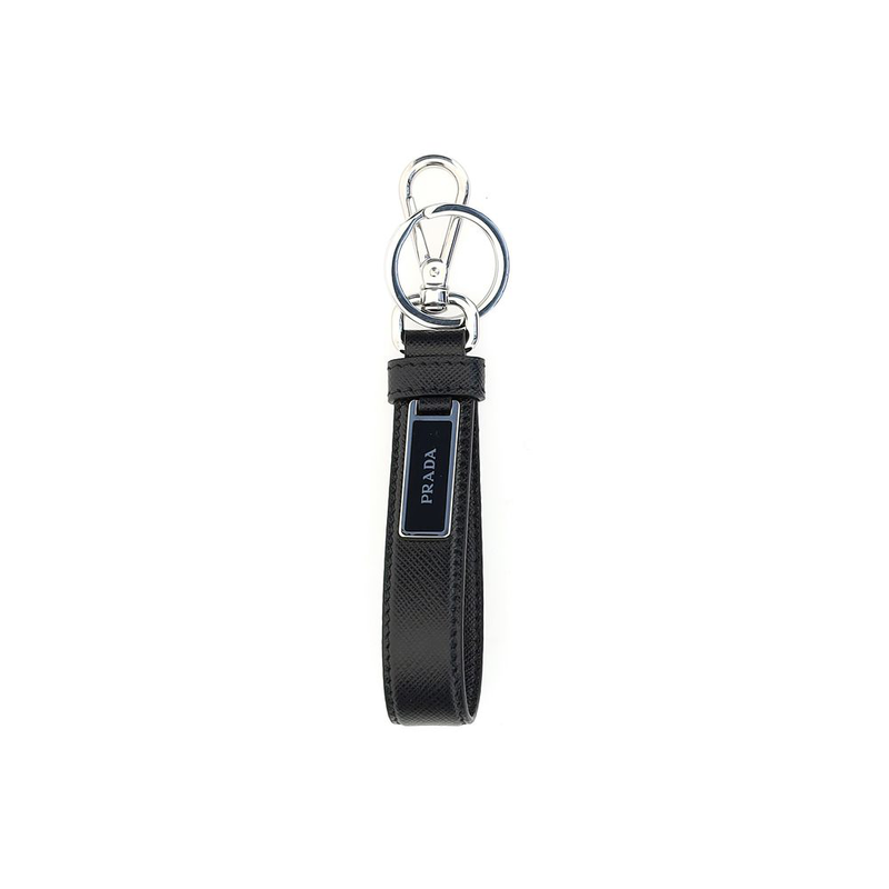 Black stainless steel keychain-null