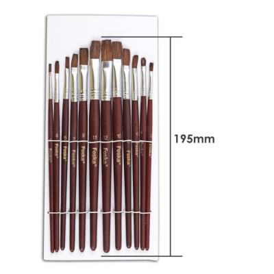 Wooden brush set x12 brushes set foska, , medium