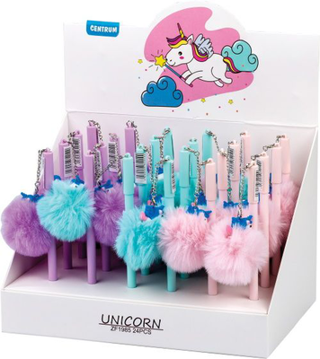 Unicorn pompon blue pen 0.7  1pcs
