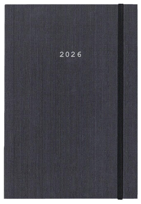 Diary daily fabric 12x17 2026 hard cover next, Black, medium