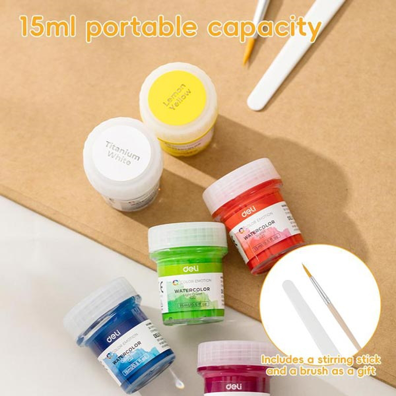 Product image: Watercolors - 6 τεμάχια των 15ml deli, , medium-null