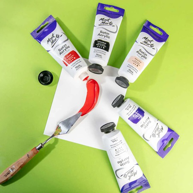 Product image: Mont marte satin acrylic 75ml scarlet pmsa7509_v01, , medium-null