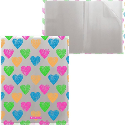 Erichkrause display book 10 pockets a4 neon hearts 49506, , medium