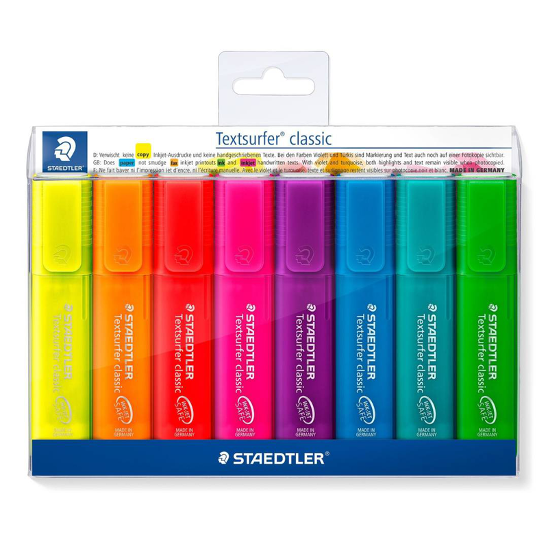 Staedtler textsurfer classic / highlighter / assorted colours / pigment ink / 1-5 mm (pack of 8), , medium-null