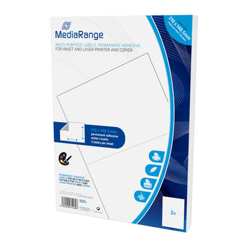 Mediarange multi-purpose labels, permanent adhesive, 210x148.5mm, , medium-null