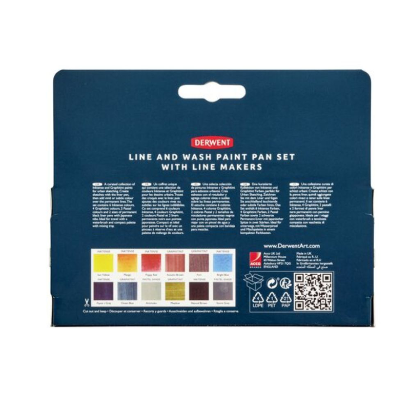 Derwent line and wash mixed media paint set, , medium-null