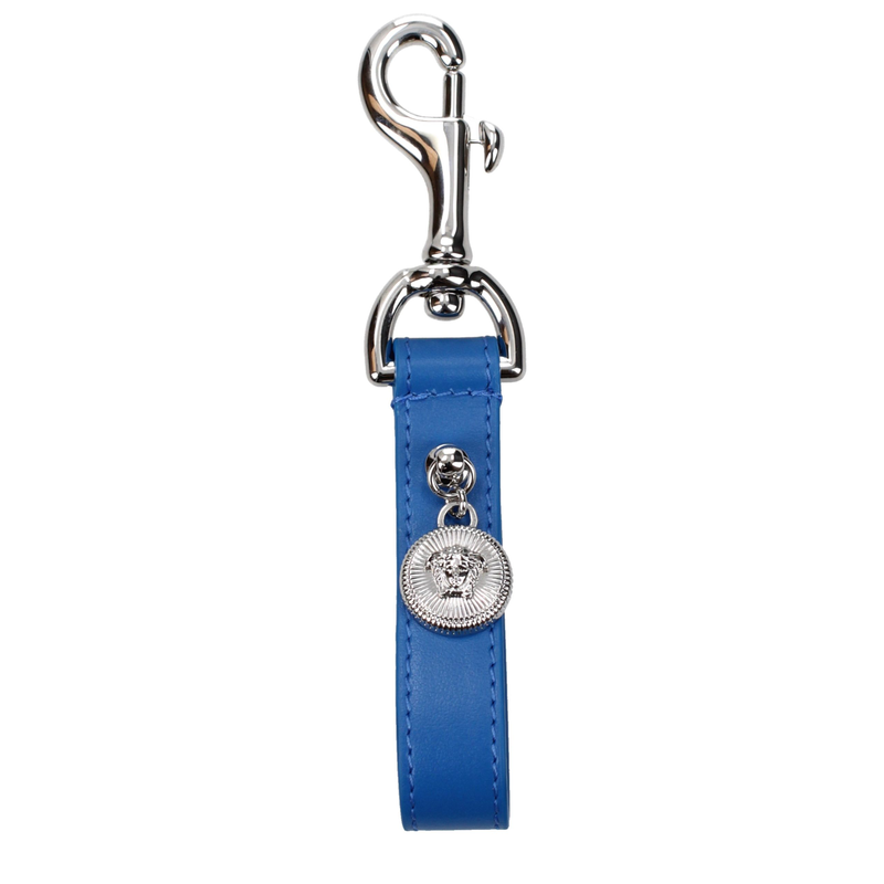 Blue leather keychain-null