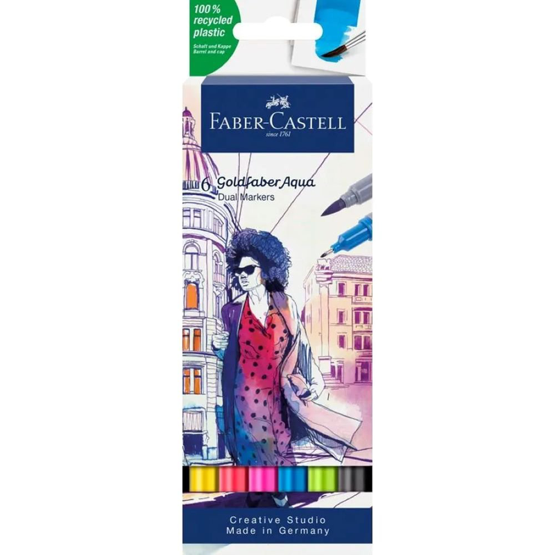 Product image: Goldfaber aqua dual marker wallet of 6, , medium-null