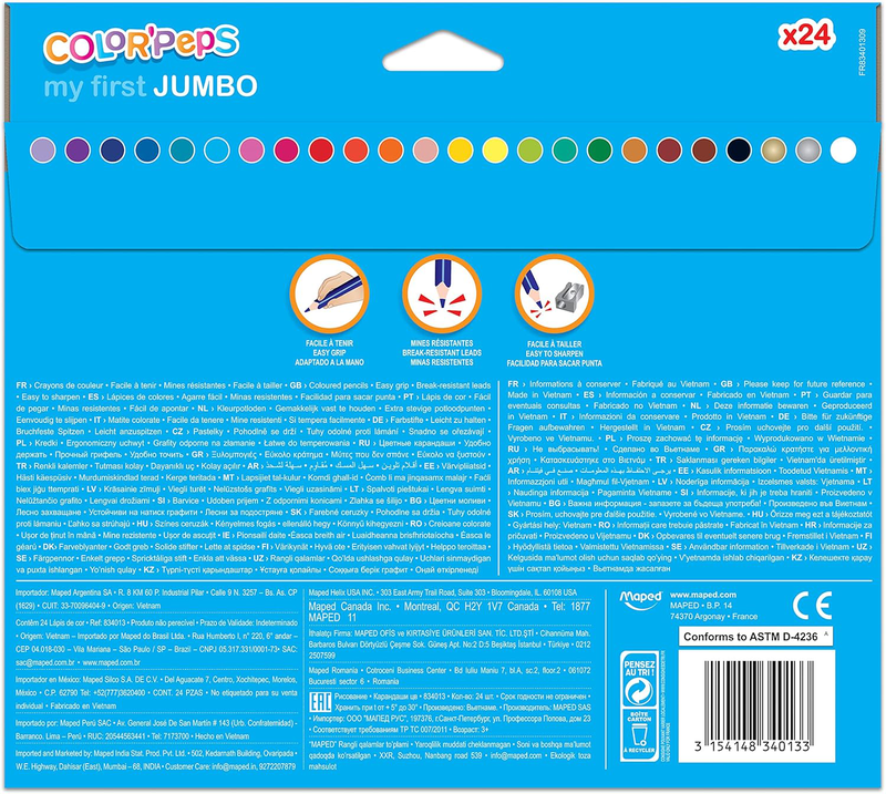 Maped color peps 2+ jumbo x24, , medium-null