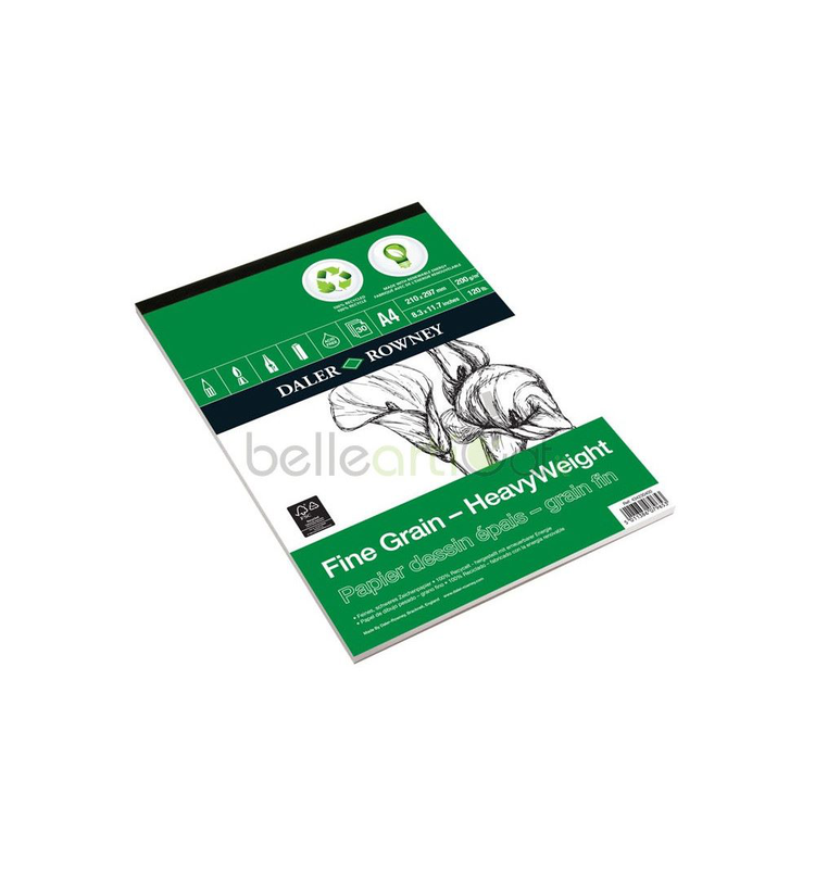 Daler-rowney eco fine grain heavyweight drawing pad 200gsm a4, , medium-null