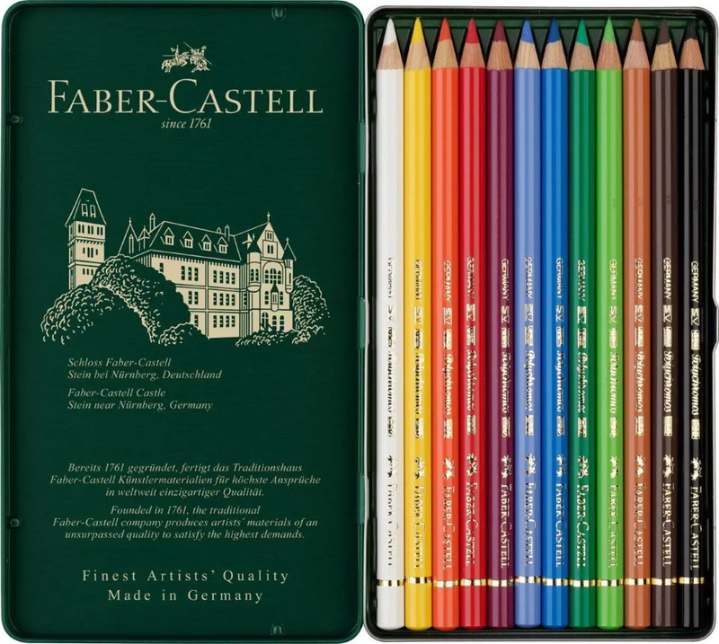 Faber castell polychromos colour pencil tin of 12, , medium-null