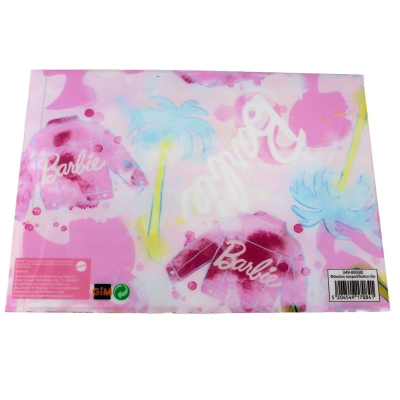 Gim barbie paints folder with button for paper a4, , medium-null