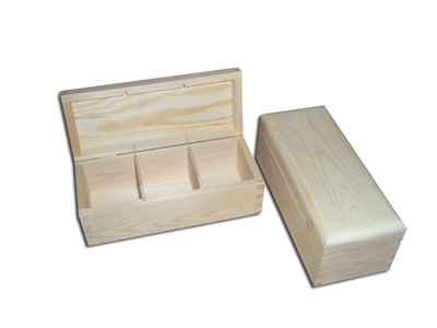 Wooden tea box - 3 compartments 22x9x8cm, , medium