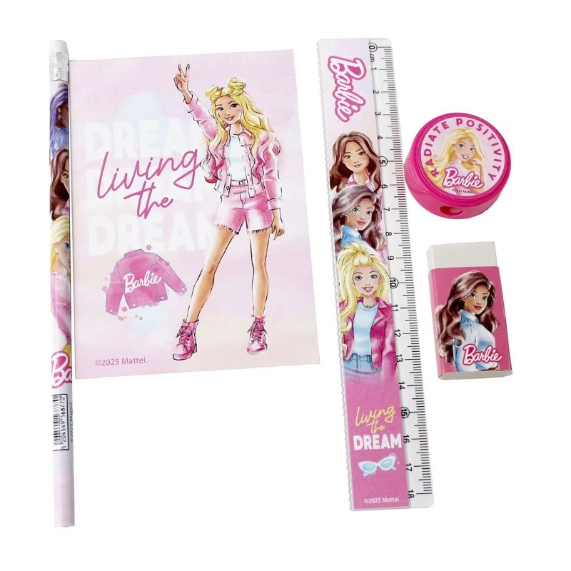 Gim barbie paints school notepad set, , medium-null