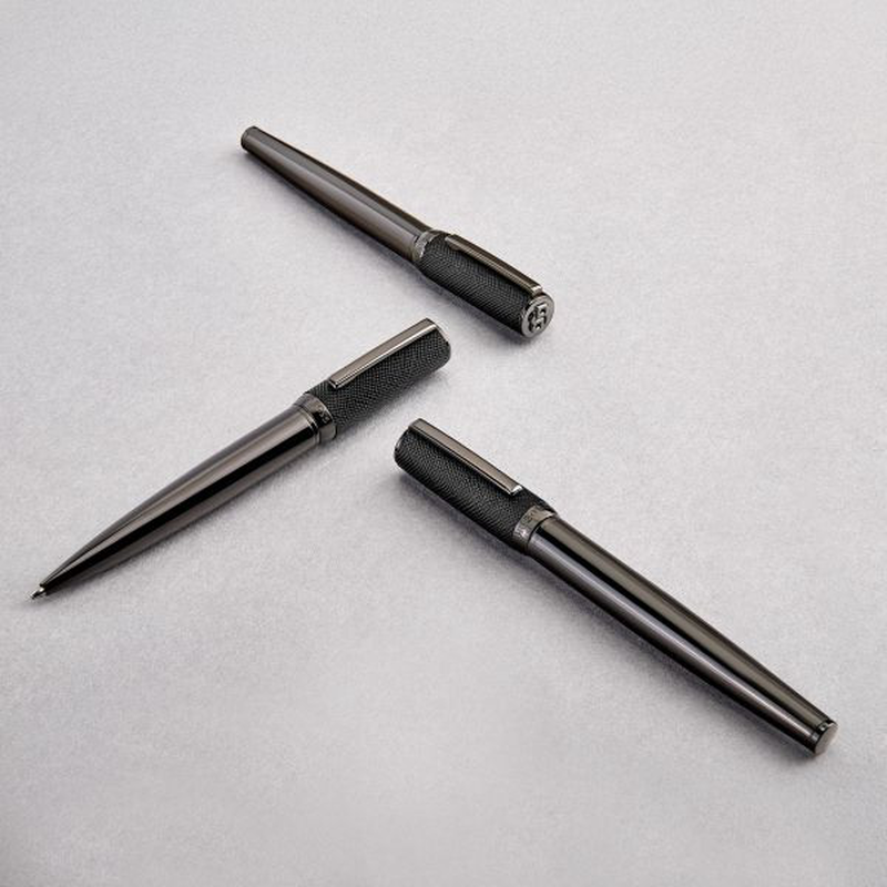 Hugo Boss ballpoint pen double b saffiano black, , medium-null