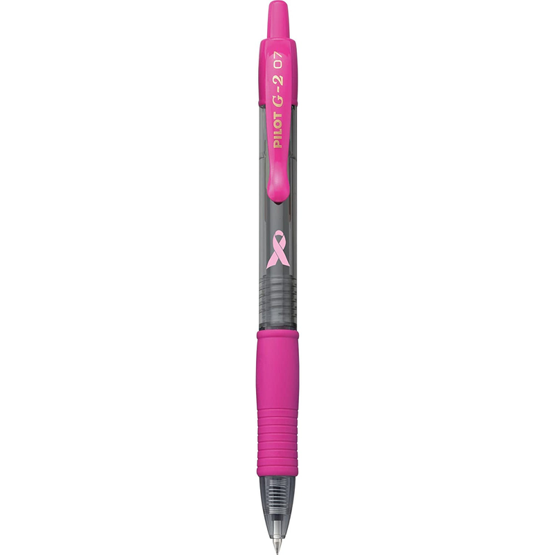 Pilot g2 premium pink ribbon retractable gel roller ball pen, fine point, black ink, , medium image number null