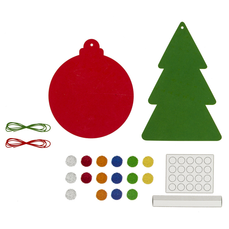 Product image: Yarn wrap craft kit "christmas tree toy" 14x5cm 2pcs., , medium-null