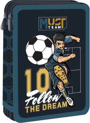Must double pencil case 15x21x5cm football, , medium