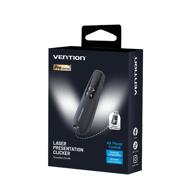 Vention wireless presenter red laser pointer & Air mouse rechargeable kqpb0, , medium-null