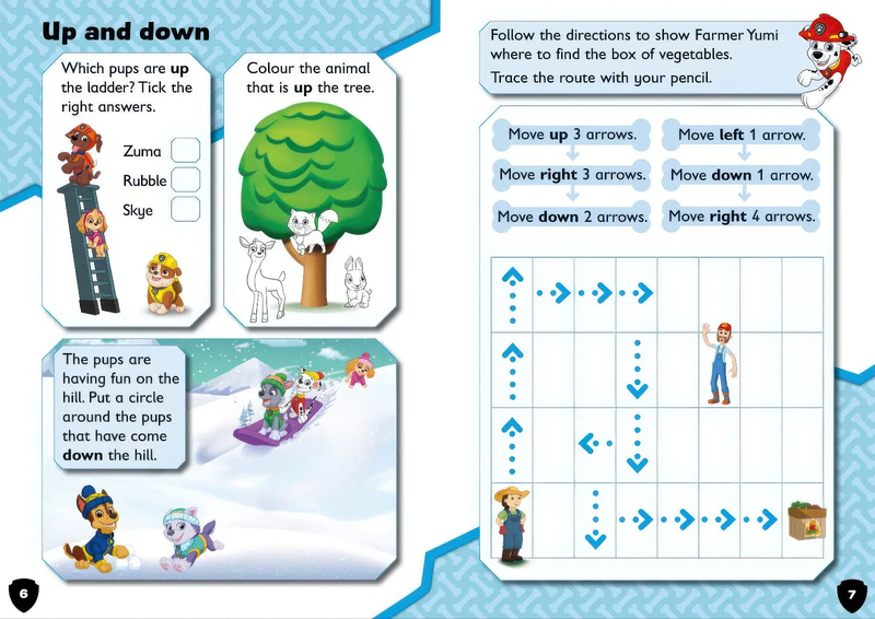 Paw patrol left, right, up, down activity book, , medium-null
