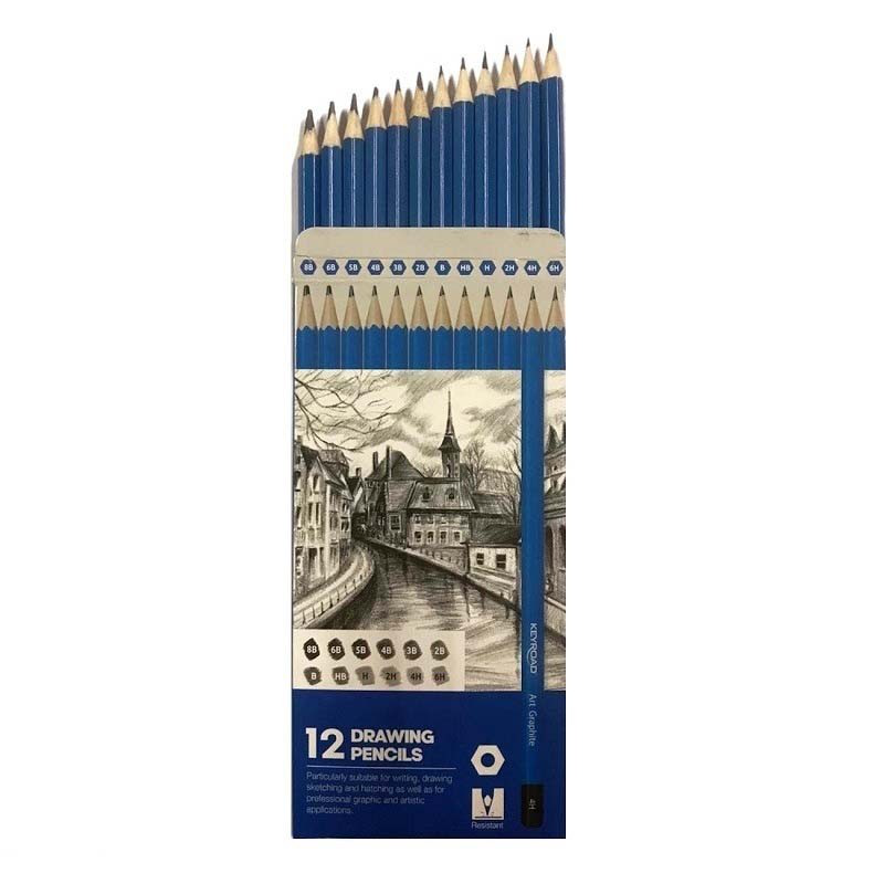Drawing pencils black 12pcs - keyroad, , medium-null