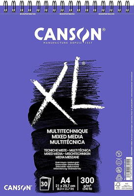 Canson xl mix media 300 gsm a4  30 medium grain sheets, , medium