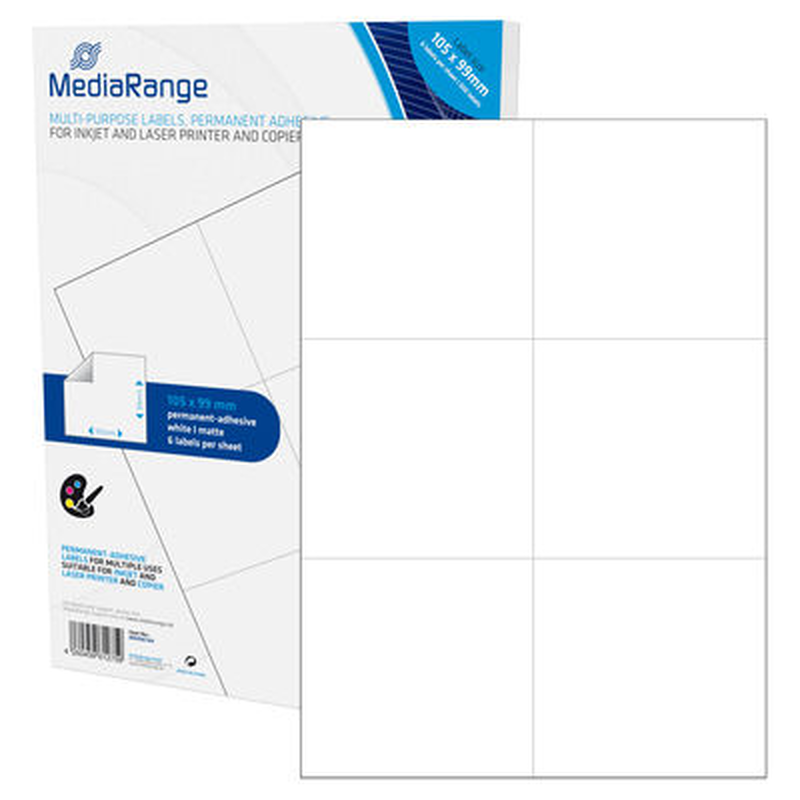 Mediarange multi-purpose labels, permanent adhesive, 105x99mm, , medium-null