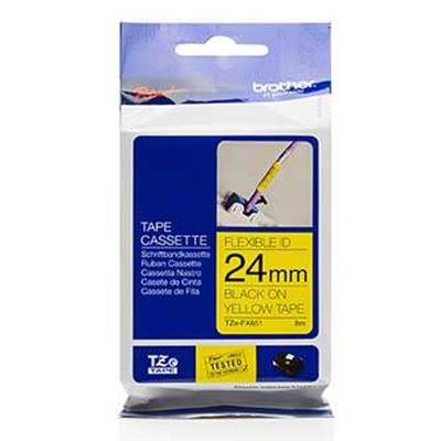 Brother tzefx651 / black on yellow / roll (2.39 cm x 7.99 m) 1 roll(s) flexible tape / for p-touch pt-3600, d600, d800, e500, e550, h500, p750, p900, p950 / p-touch edge pt-p750, , medium