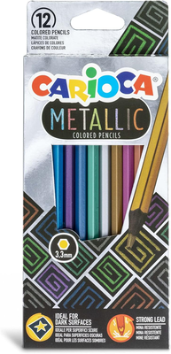 Carioca metallic 12 coloured pencils, , medium