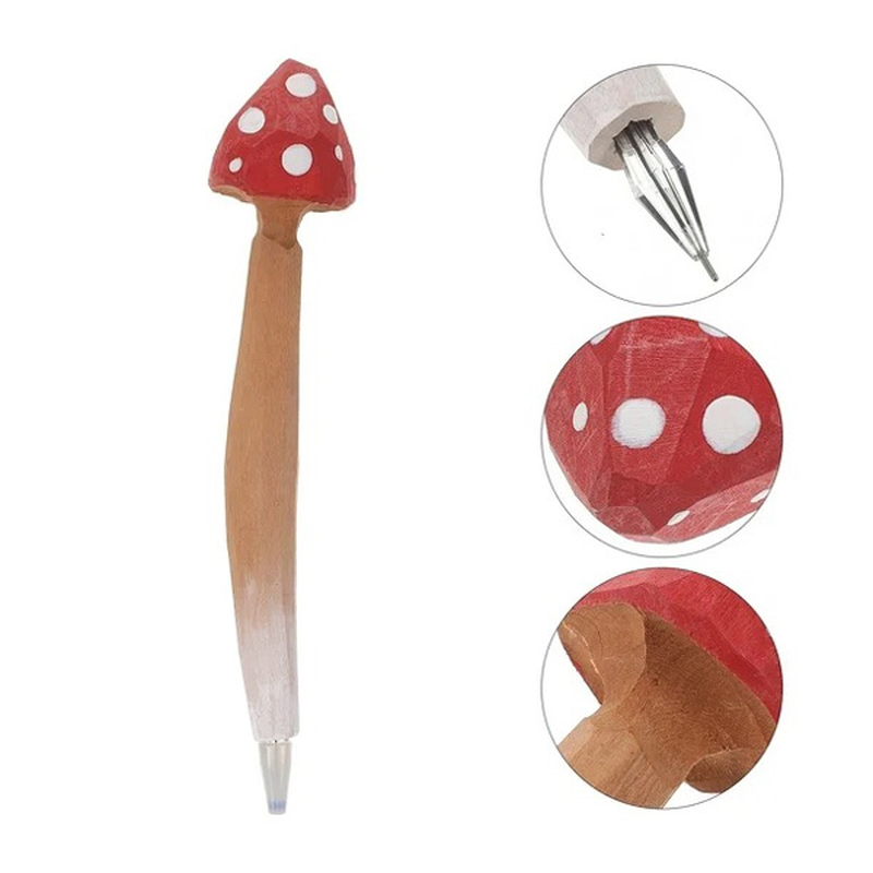 Product image: Στυλό μανιτάρι ξύλινο - μαύρο μελάνι, , medium-null