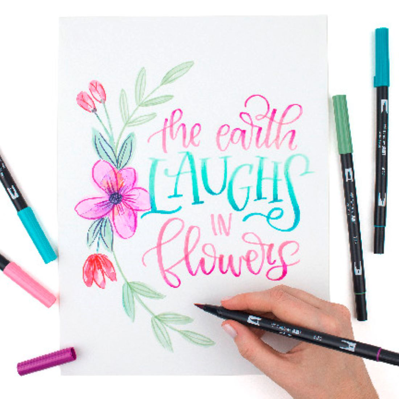 Tombow &bull; brush pen abt dual brush pen set primary colours 12pcs, , medium-null