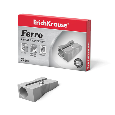 Erichkrause aluminum sharpener ferro silver 7074, , medium
