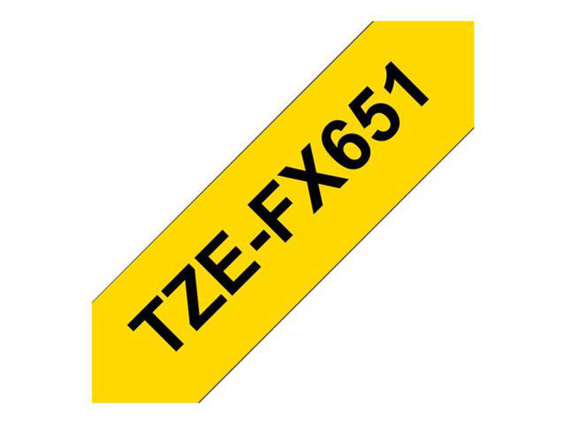 Brother tzefx651 / black on yellow / roll (2.39 cm x 7.99 m) 1 roll(s) flexible tape / for p-touch pt-3600, d600, d800, e500, e550, h500, p750, p900, p950 / p-touch edge pt-p750, , medium-null