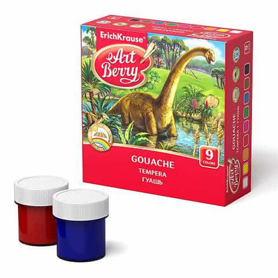 Erichkrause artberry gouache with uv protection 9 colors by 20ml 41745, , medium