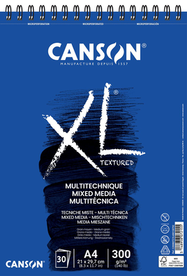 Canson xl mix-media a4 sketchbook, 300gr/m² 30 pages spiral, , medium