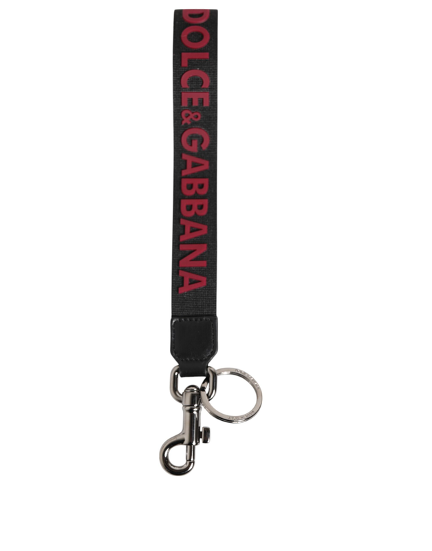 Black red dg logo polyester silver men keychain keyring-null