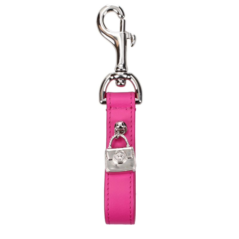 Pink leather keychain-null