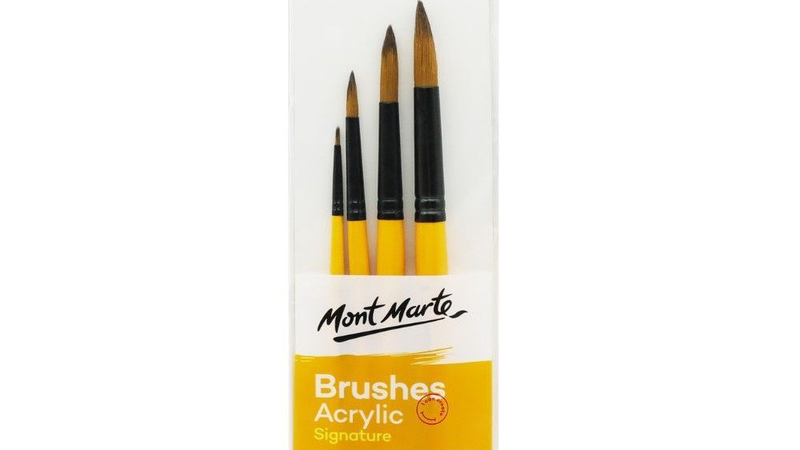 Mont marte gallery series paint brush set - acrylic 4pc, , medium-null