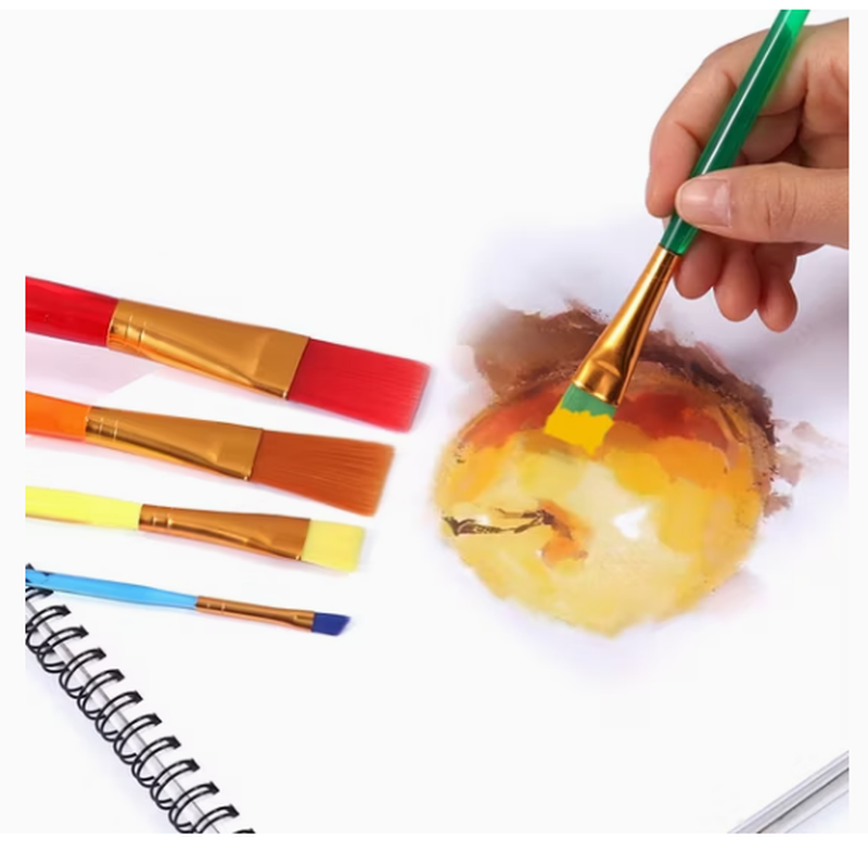 Wooden brush set x5 colorful brushes set foska, , medium-null