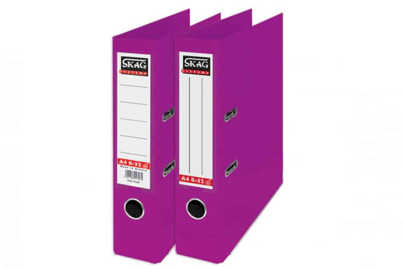 Skag premium box file a4 pvc 8cm purple 8/32, , medium-null