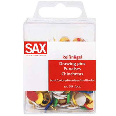 Sax coloured drawing pins p120-ass, , medium