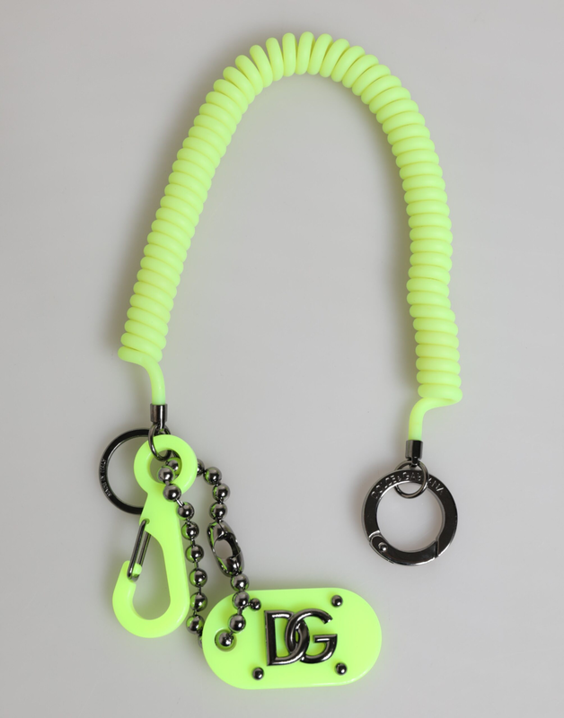 Green springy key holder dg logo men's keychain keyring-null