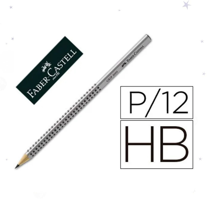 Faber-castell grip 2001 - pencil - hb - set of 12 μολυβι γραφης faber castell, , medium-null