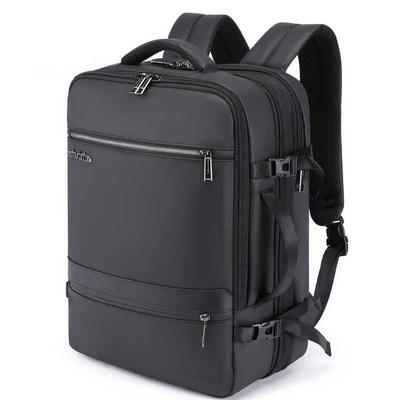 Arctic hunter kingston backpack expandable 19l-32l black with USB, audio  15.6" Airline approved, Black, medium
