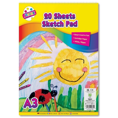 Spiral sketch pad 90gr a3 20sheets, , medium