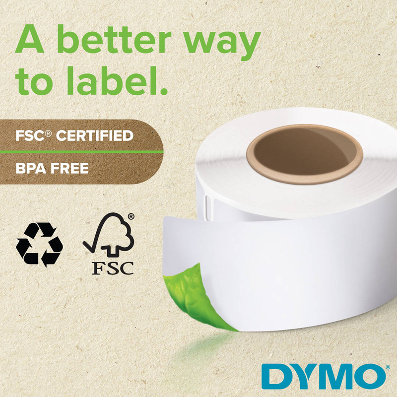 Dymo labelwriter medium / black on white / 57 x 32 mm 6000 label(s) (6 roll(s) x 1000 multi-purpose labels / for dymo labelwriter 310, 315, 320, 330, 400, 450, 4xl, se450, wireless, , medium-null
