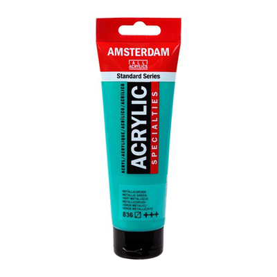 Amsterdam acrylic 120ml metallic green 836, , medium