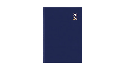 2026 diary deluxe a5 day to page hard cover blue, , medium